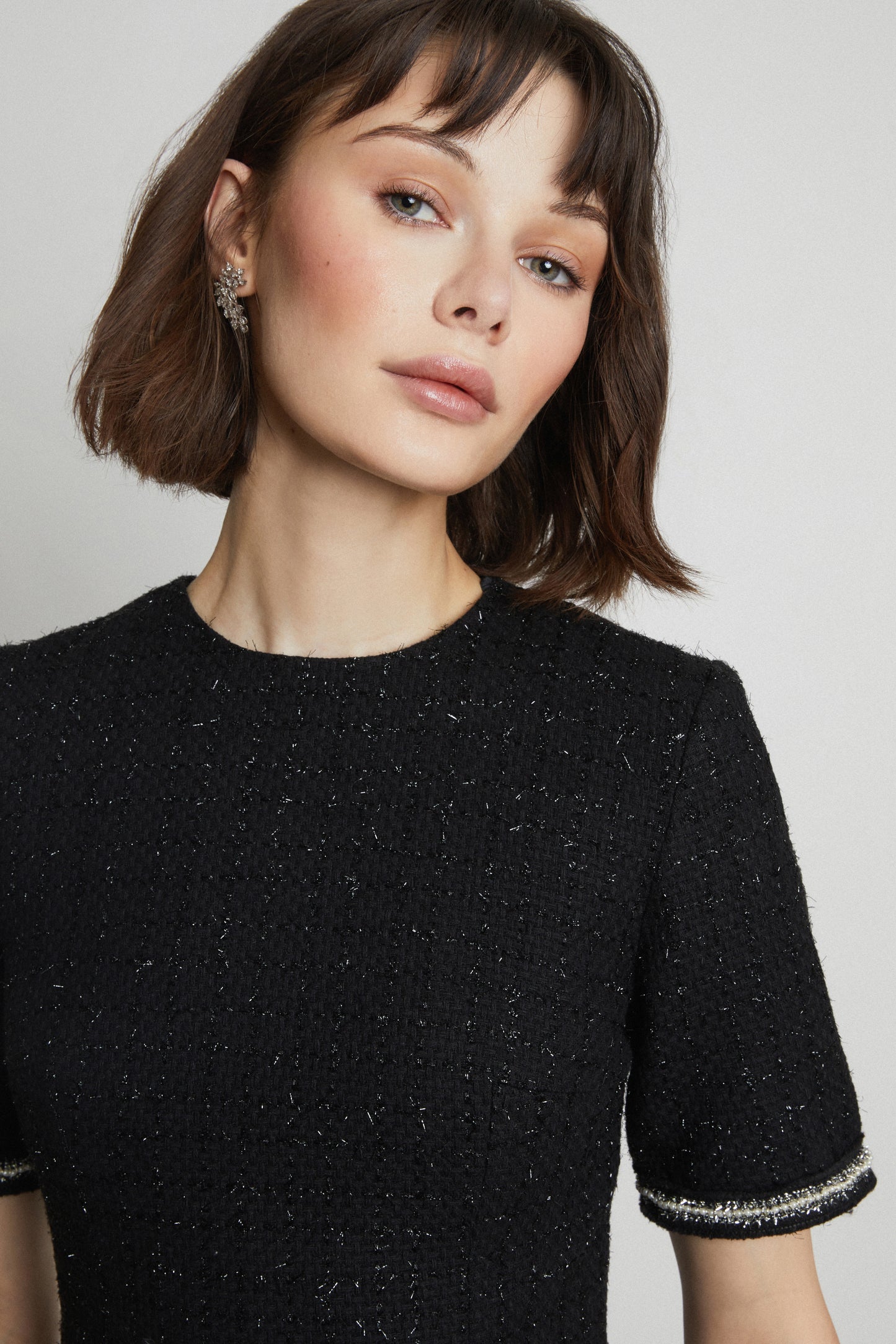 Daphne Black Tweed Dress