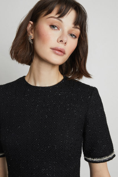Daphne Black Tweed Dress