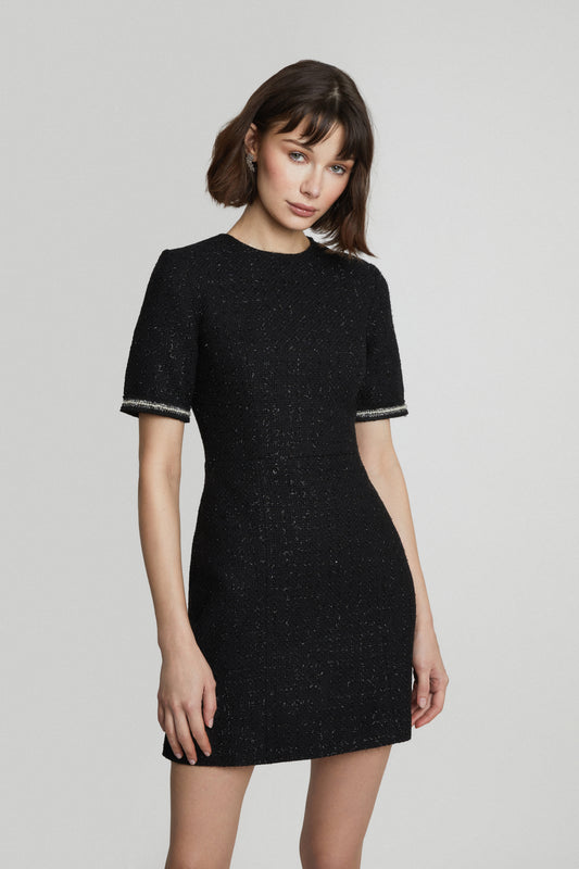 Daphne Black Tweed Dress