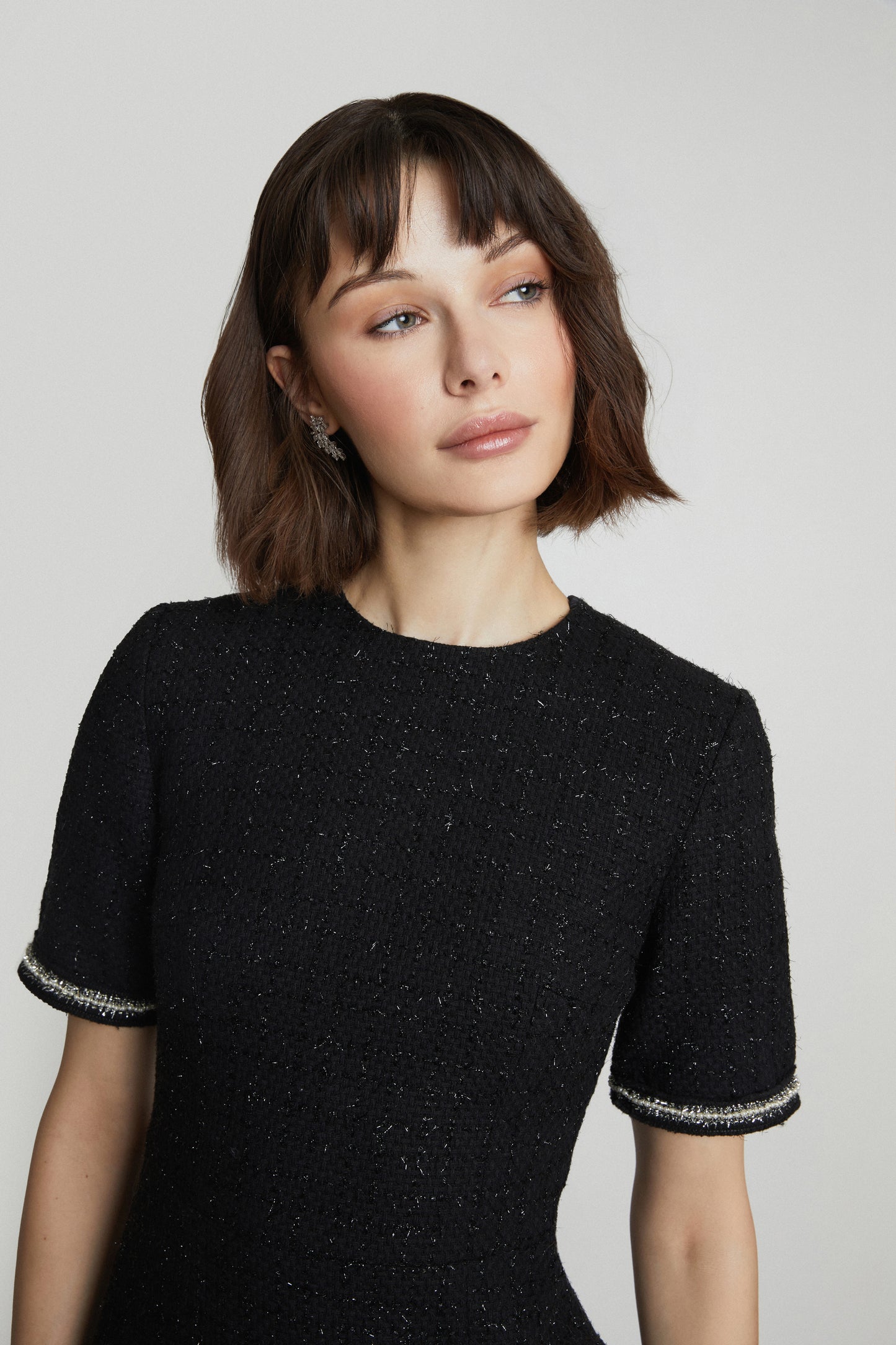 Daphne Black Tweed Dress