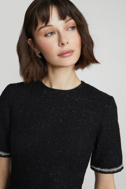Daphne Black Tweed Dress