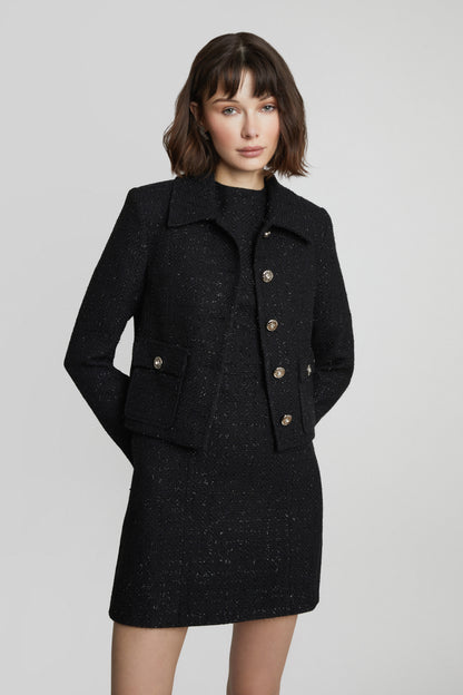 Daphne Black Tweed Dress