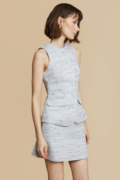 Olivia Blue Tweed Skirt