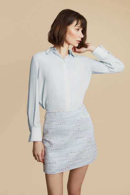 Olivia Blue Tweed Skirt