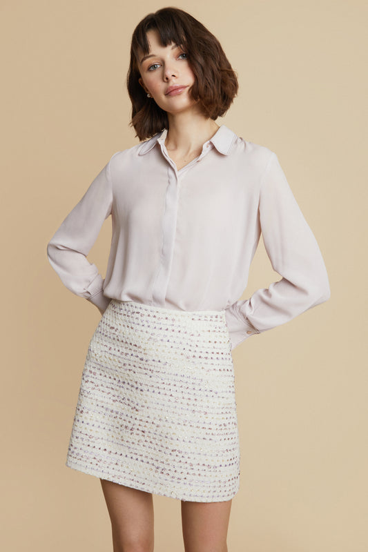 Olivia Beige Tweed Skirt