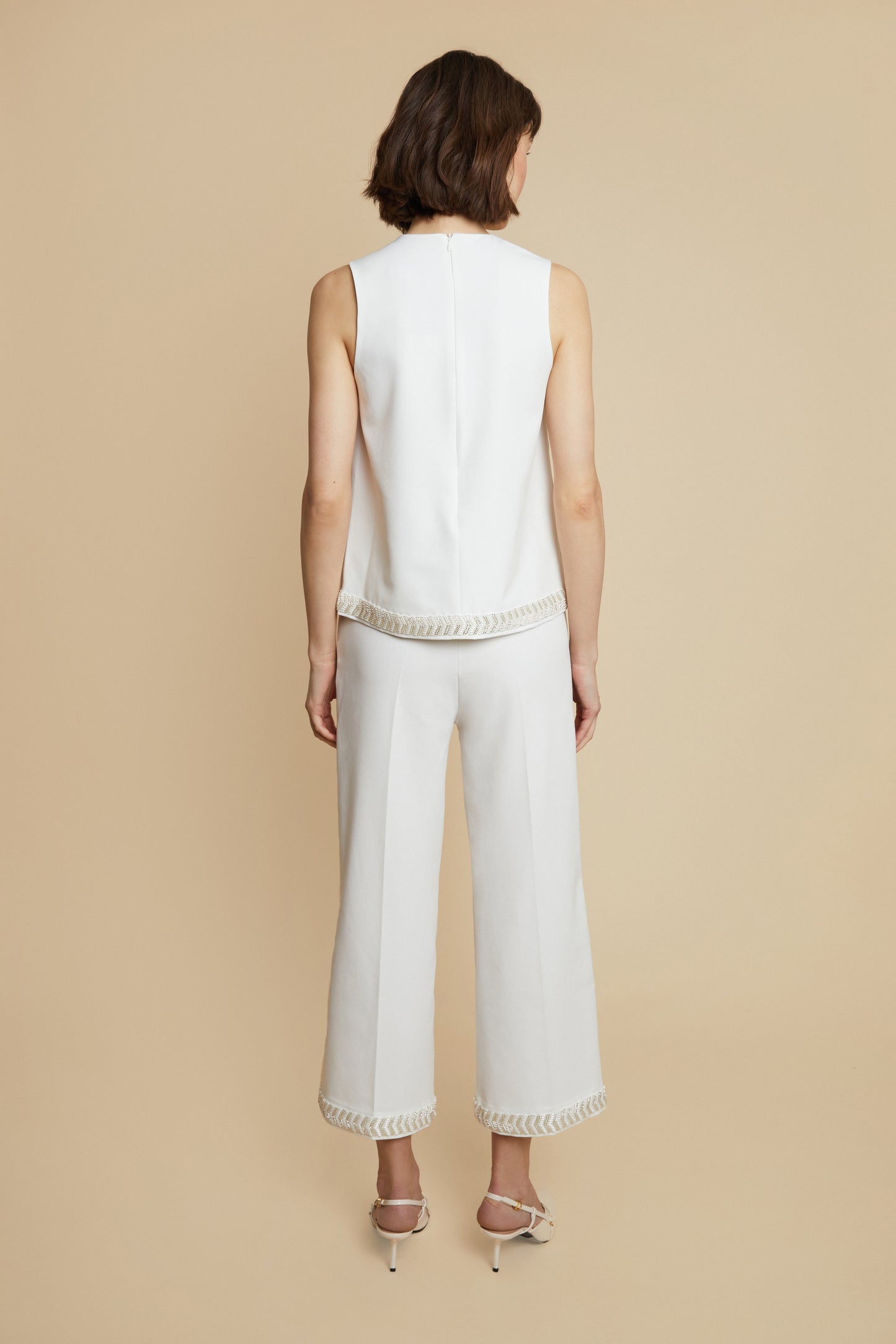 Gemma Embellished White Pants